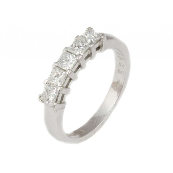 18ct White Gold Five Stone Diamond Eternity Ring