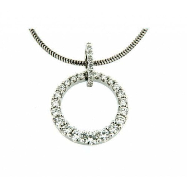 Finnies The Jewellers 18CT White Gold Graduated Diamond Open Circle Pendant 1.00ct