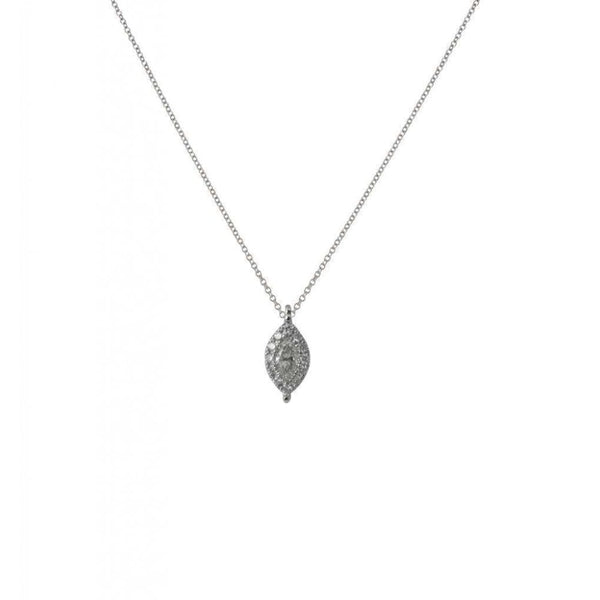 Finnies The Jewellers 18ct White Gold Marquise Shaped Diamond Pendant and Chain