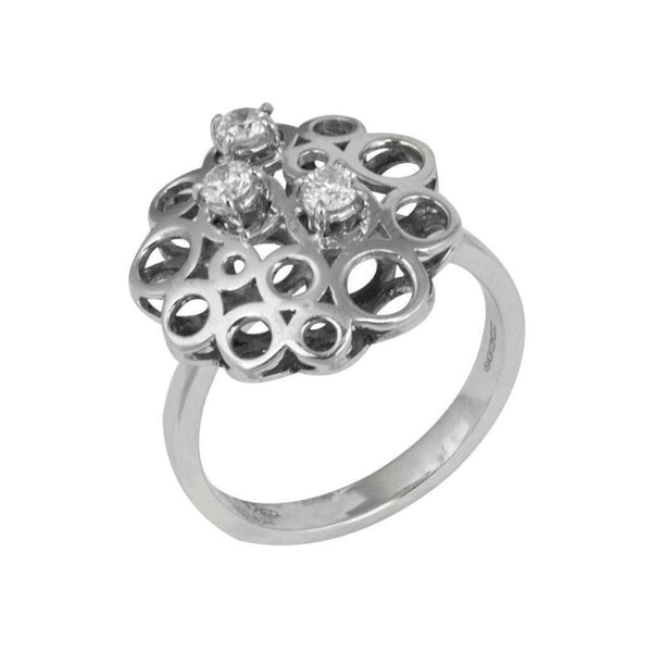 Finnies The Jewellers 18ct White Gold Open Circle Dress Ring With Three Diamonds