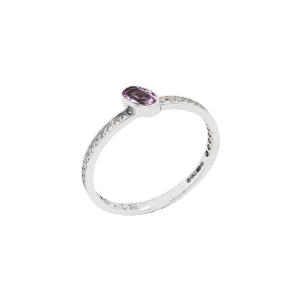 Finnies The Jewellers 18ct White Gold Pink Sapphire & Diamond Dress Ring