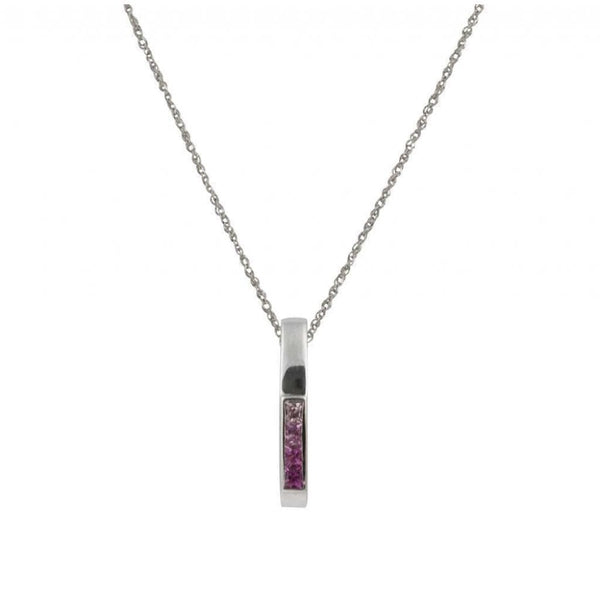 Finnies The Jewellers 18ct White Gold Pink Sapphire Fancy Necklet
