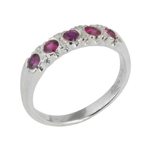 Finnies The Jewellers 18ct White Gold Ruby & Diamond Eternity Ring