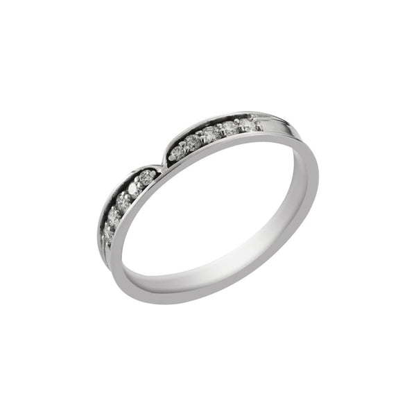 Finnies The Jewellers 18ct White Gold Shaped Diamond Channel Set Wedding Ring