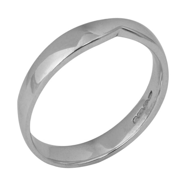 Finnies The Jewellers 18ct White Gold Shaped Wedding Ring