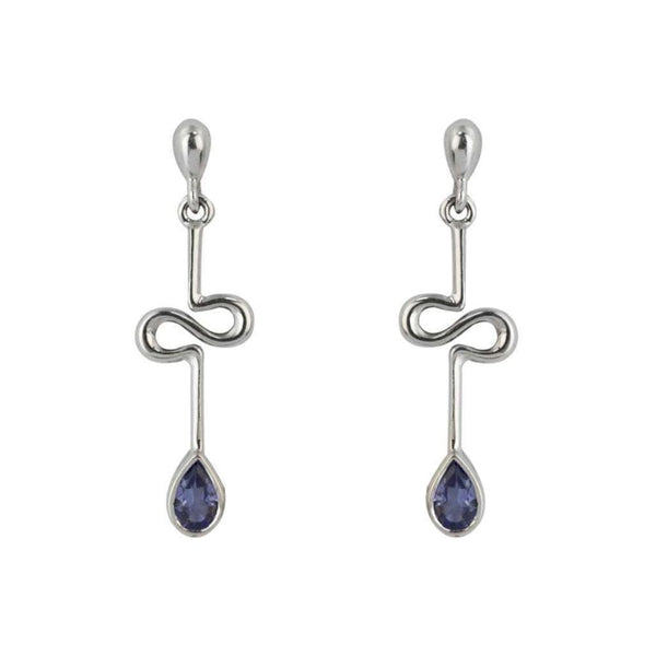 Finnies The Jewellers 18ct White Gold Tanzanite Drop Earrings