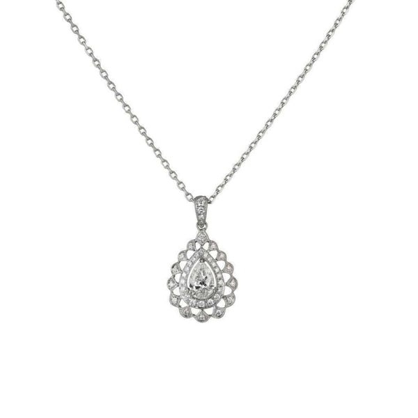 Finnies The Jewellers 18ct White Gold Teardrop Pear Diamond 0.70ct  Pendant