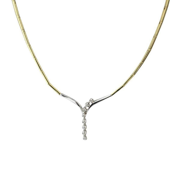 Finnies The Jewellers 18ct Yellow and White Gold Bar/Chain Diamond Necklace 0.24ct