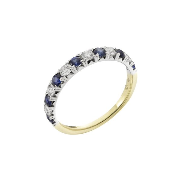 Finnies The Jewellers 18ct Yellow and White Gold Diamond and Sapphire Eternity Ring