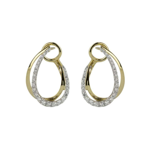Finnies The Jewellers 18ct Yellow and White Gold Diamond Double Curl Earrings 0.61ct