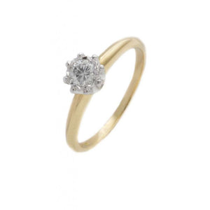 Finnies The Jewellers 18ct Yellow And White Gold Diamond Solitaire Ring 0.20ct