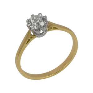 Finnies The Jewellers 18ct Yellow and White Gold Diamond Solitaire Ring