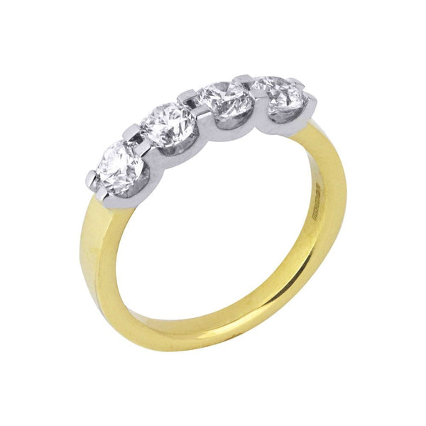 Finnies The Jewellers 18ct Yellow and White Gold Four Stone Diamond Ring  0.78ct