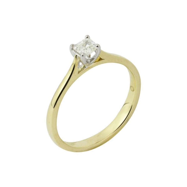 Finnies The Jewellers 18ct Yellow and White Gold Solitaire Diamond Ring 0.25ct