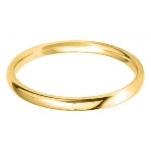 Finnies The Jewellers 18ct Yellow Gold 2mm Light Weight Court Wedding Ring