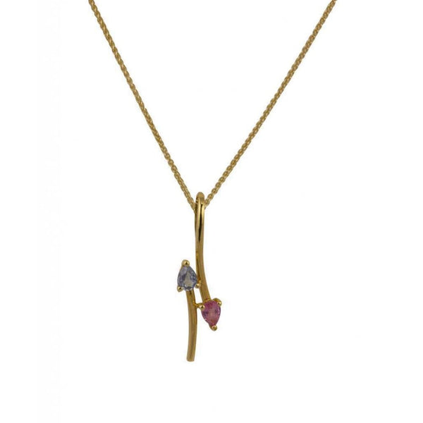 Finnies The Jewellers 18ct Yellow Gold Blue/Pink Sapphire Pendant