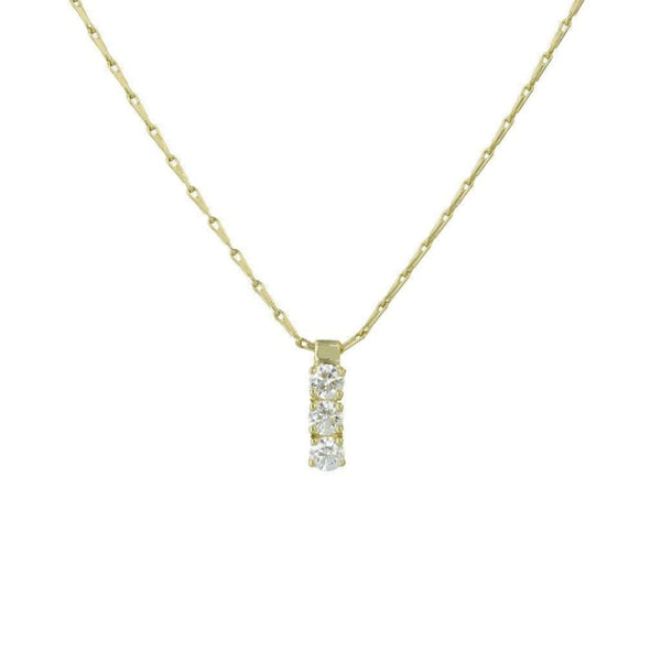 Finnies The Jewellers 18ct Yellow Gold Diamond Bar Pendant with 16