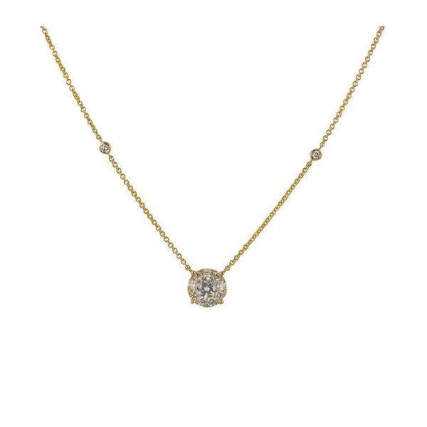 Finnies The Jewellers 18ct Yellow Gold Diamond Cluster Pendant