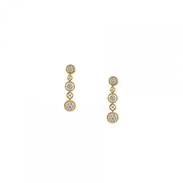 Finnies The Jewellers 18ct Yellow Gold Diamond Drop Earrings 0.46ct
