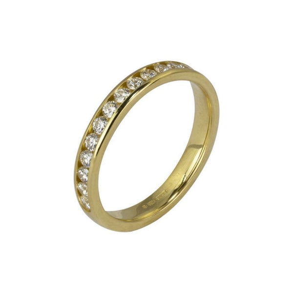 Finnies The Jewellers 18ct Yellow Gold Diamond Half Eternity Ring 0.45ct