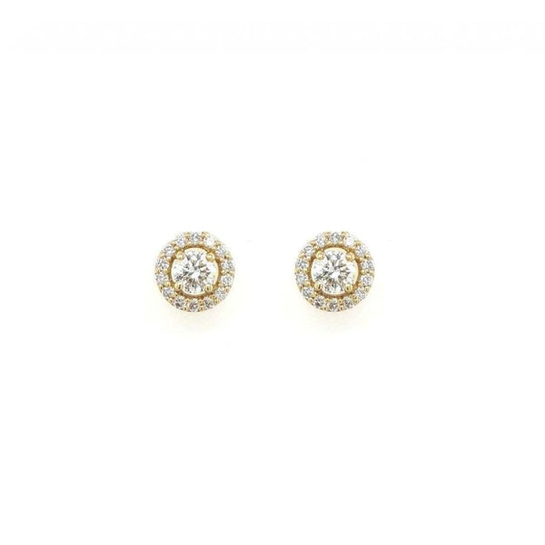 Finnies The Jewellers 18ct Yellow Gold Diamond Halo Studs