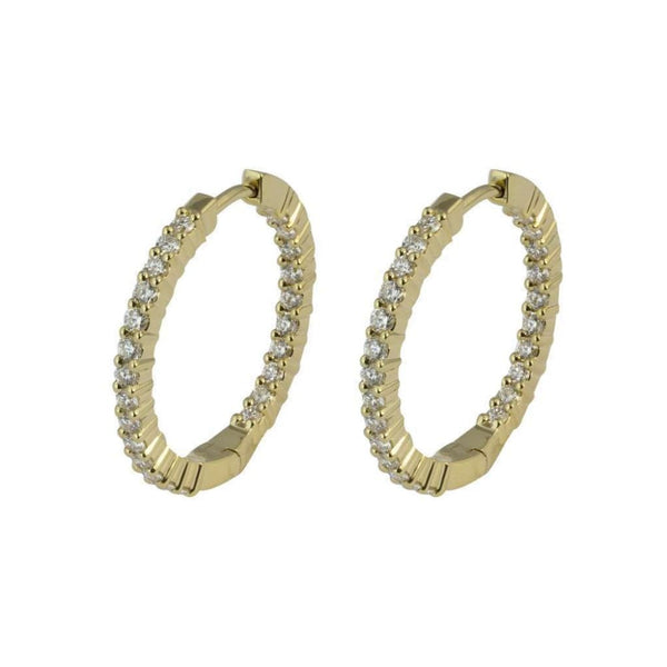 Finnies The Jewellers 18ct Yellow Gold Diamond Hoops