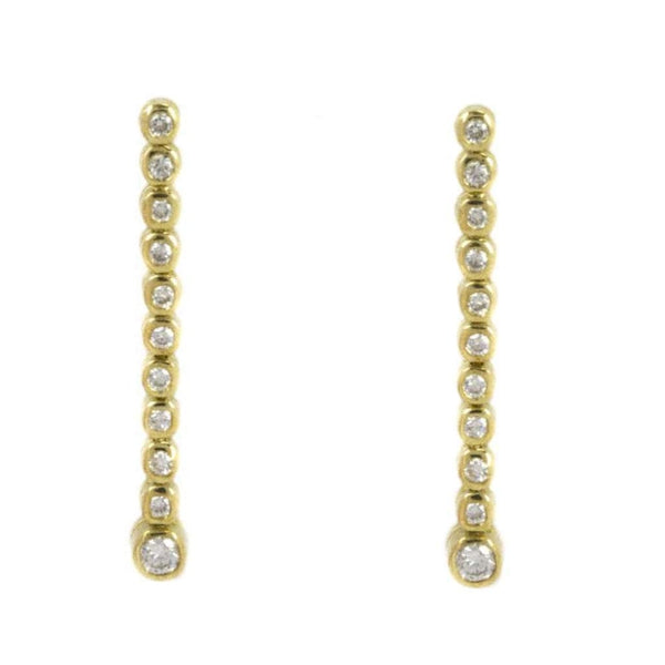 Finnies The Jewellers 18ct Yellow Gold Diamond Line Drop Earrings 0.52ct