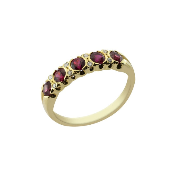 Finnies The Jewellers 18ct Yellow Gold Diamond & Ruby Ring