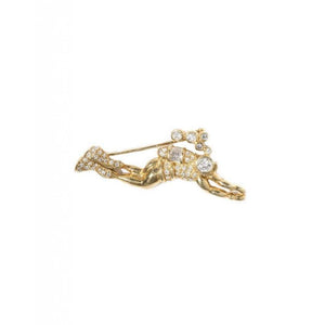 Finnies The Jewellers 18ct Yellow Gold Diamond Set Diver Brooch