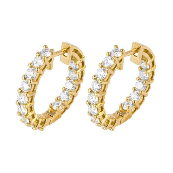 Finnies The Jewellers 18ct Yellow Gold Diamond set Hoop Earrings 3.17ct