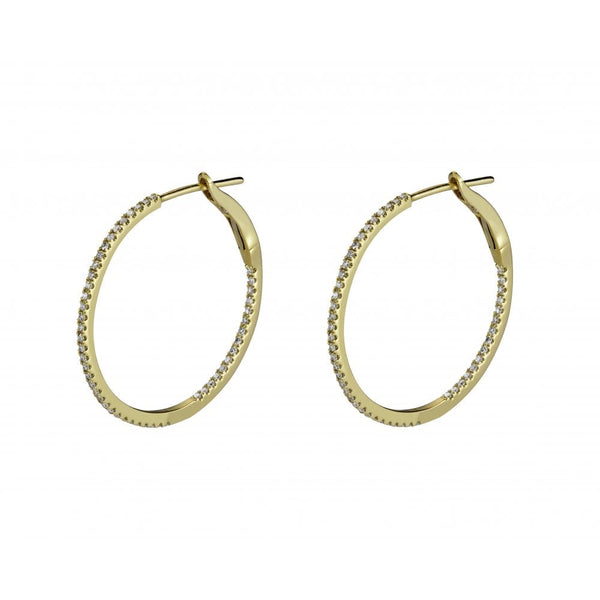 Finnies The Jewellers 18ct Yellow Gold Diamond Set Hoops