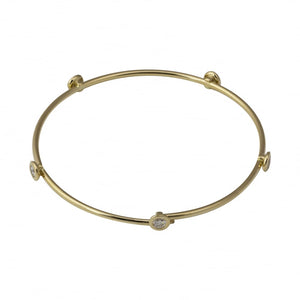 Finnies The Jewellers 18ct Yellow Gold Diamond Sprung Bangle