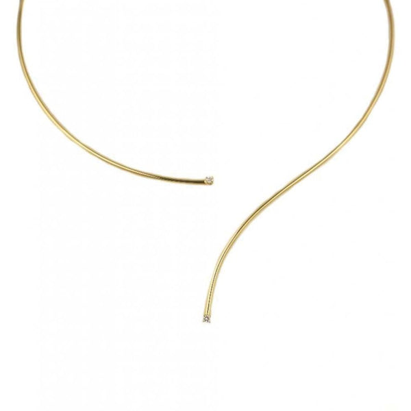 Finnies The Jewellers 18ct Yellow Gold Diamond Torque Necklet