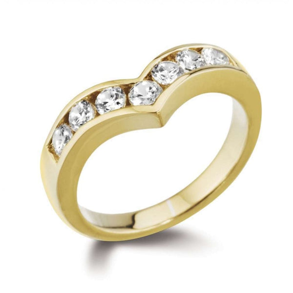 Finnies The Jewellers 18ct Yellow Gold Diamond Wishbone Eternity Ring 0.76ct