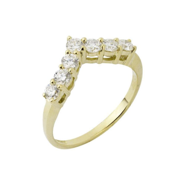 Finnies The Jewellers 18ct Yellow Gold Diamond Wishbone Ring