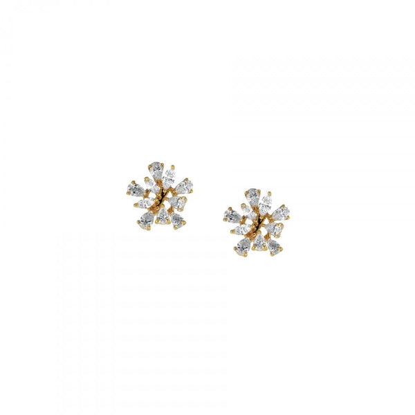 Finnies The Jewellers 18ct Yellow Gold Fancy Cut Diamond Cluster Studs