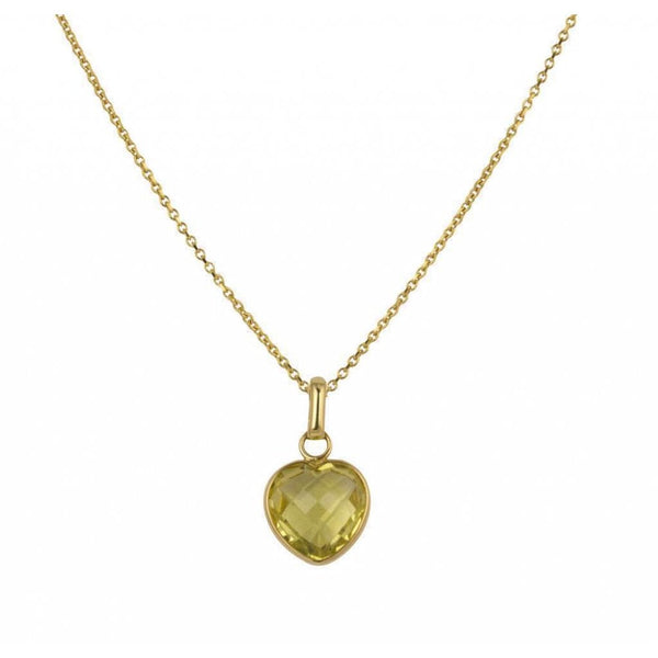 Finnies The Jewellers 18ct Yellow Gold Heart Shaped Lemon Quartz Pendant