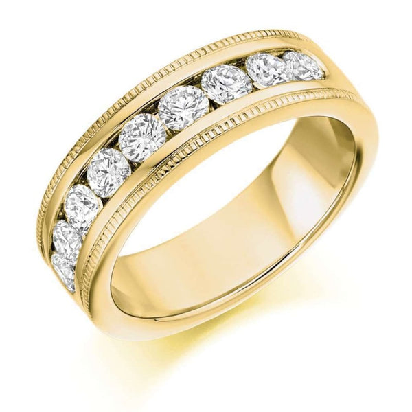 Finnies The Jewellers 18ct Yellow Gold Millgrain Edged Diamond Eternity Ring  1.00ct