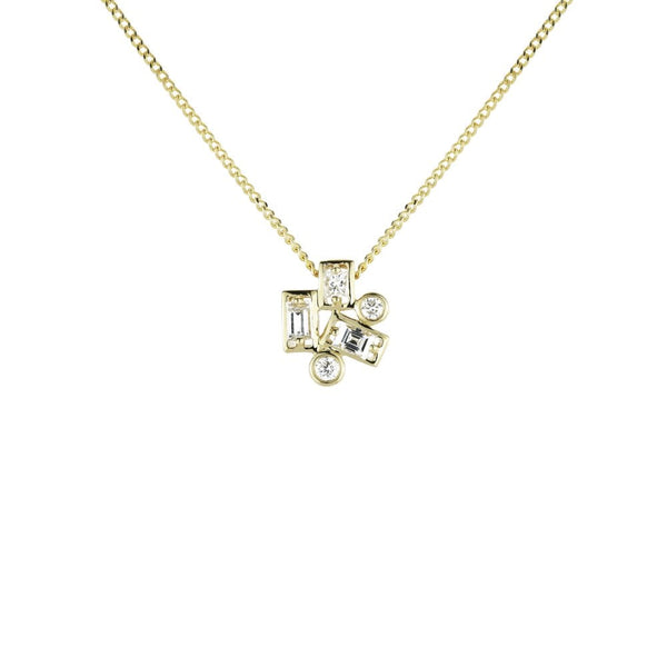Finnies The Jewellers 18ct Yellow Gold Mixed Cut Diamond Pendant