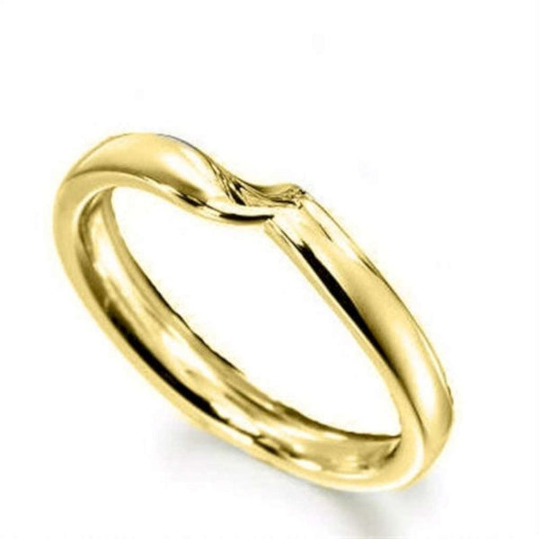 Finnies The Jewellers 18ct Yellow Gold Shaped Wedding Ring