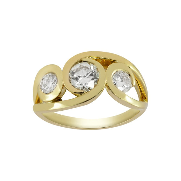 Finnies The Jewellers 18ct Yellow Gold Three Stone Diamond Ring