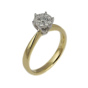 Finnies The Jewellers 18ct Yellow & White Gold Diamond Cluster Ring 0.36ct