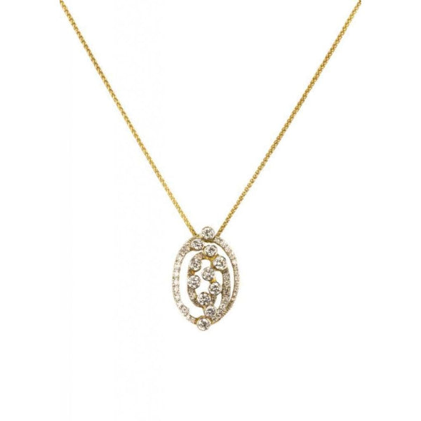 Finnies The Jewellers 18ct Yellow & White Gold Dimaond Pendant 0.97ct