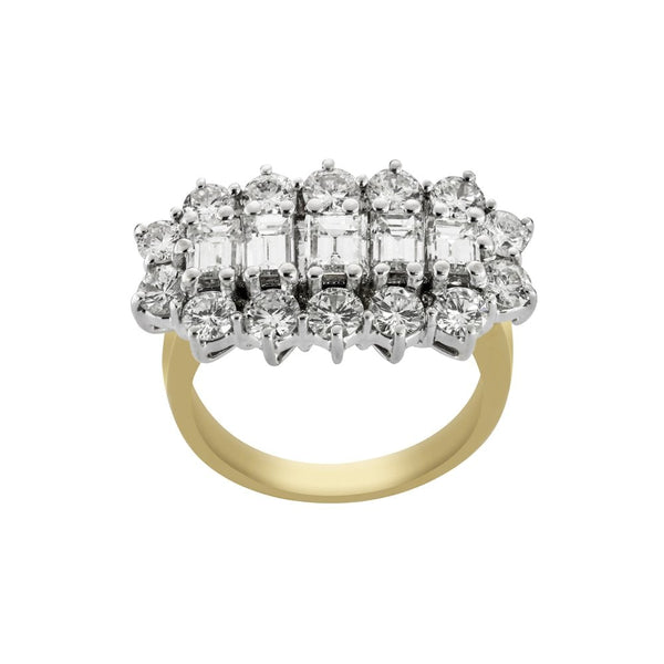 Finnies The Jewellers 18ct Yellow & White Gold Fancy Diamond Cluster Ring 1.75ct
