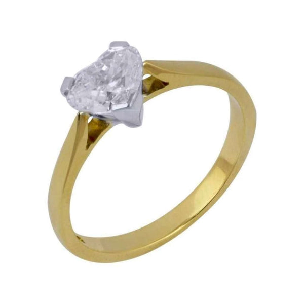Finnies The Jewellers 18ct Yellow & White Gold Heart Shape Diamond Ring 1.01ct