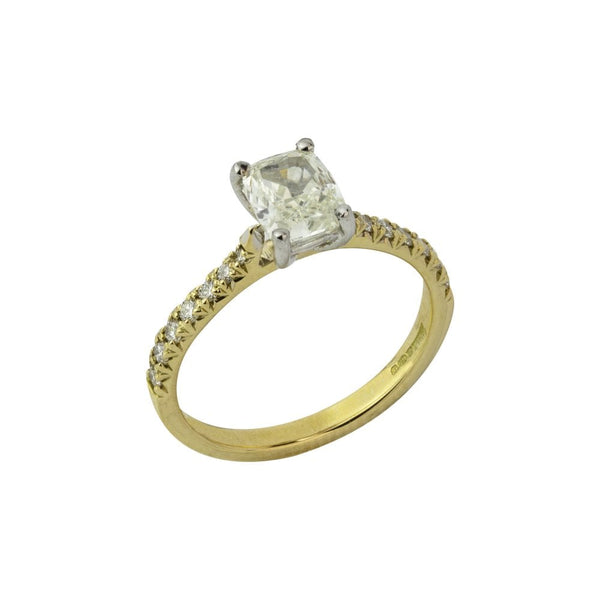 Finnies The Jewellers 18ct Yellow & White Gold Rectangular Cushion Cut Diamond Ring