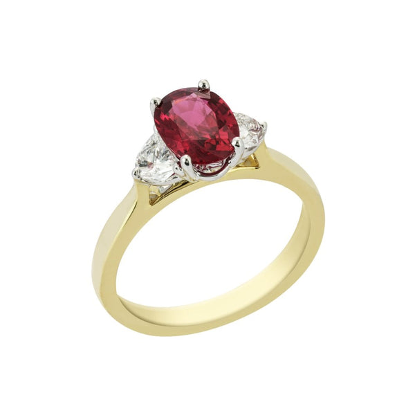 Finnies The Jewellers 18ct Yellow & White Gold Ruby & Diamond Ring