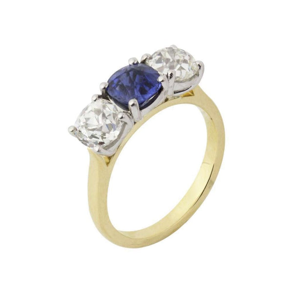 Finnies The Jewellers 18ct Yellow & White Gold Sapphire & Diamond Vintage Ring