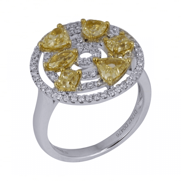 Finnies The Jewellers 18ct Yellow & White Gold Yellow Diamond Ring 2.21ct..