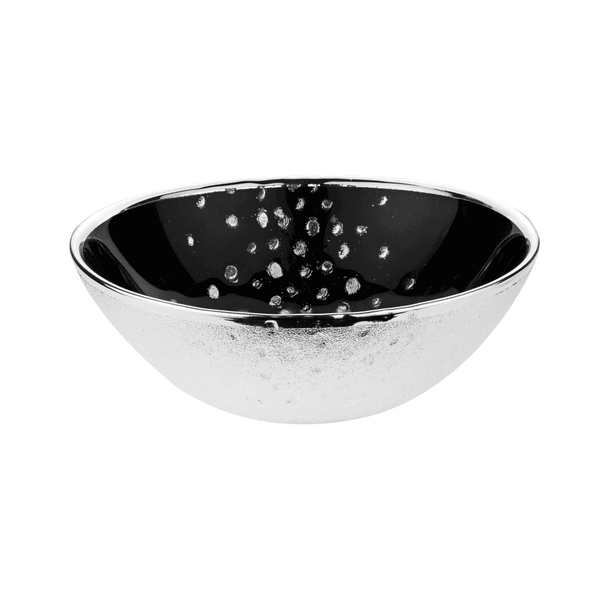 Finnies The Jewellers 999 Silver & Black Glass Bowl